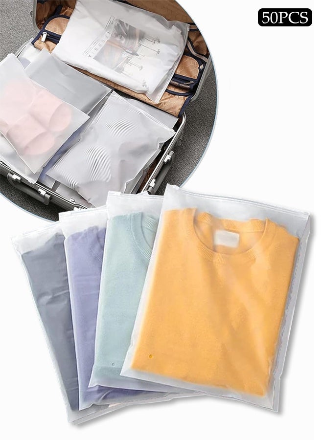 DUNISO أكياس تغليف القمصان، أكياس بلاستيكية وبولي قابلة لإعادة الإغلاق مقاس 11 × 15 بوصة لتغليف الملابس والقمصان والجينز والسراويل والقمصان ذات الأكمام القصيرة وأكياس بسحاب غير لامعة مع فتحة تهوية للتخزين أثناء السفر (مقاس واحد) - Image 1